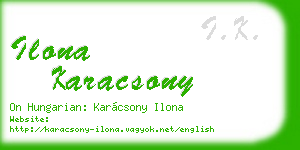 ilona karacsony business card
